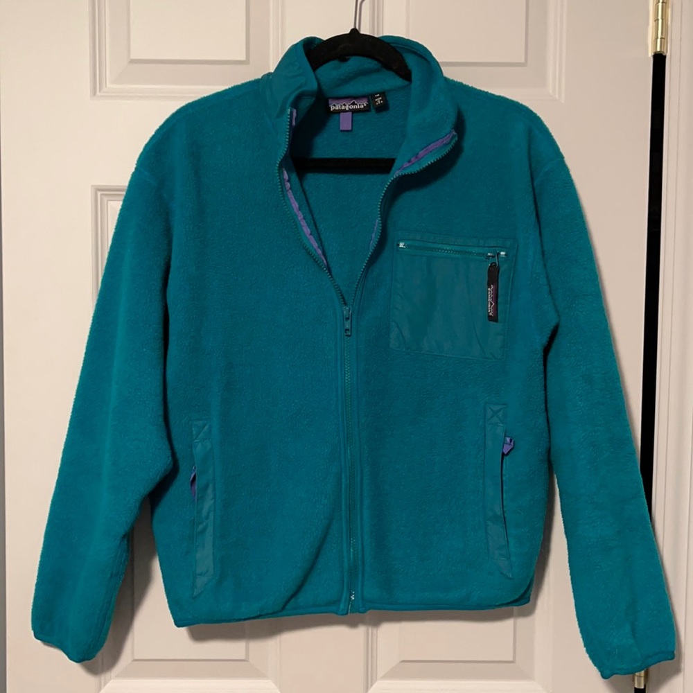 Vintage Patagonia teal fleece jacket size 10